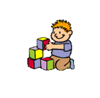  clipart of a boy building blocks